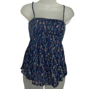 Free People Easy Breezy Floral Printed XSmall Floral Blue Tube Top $58